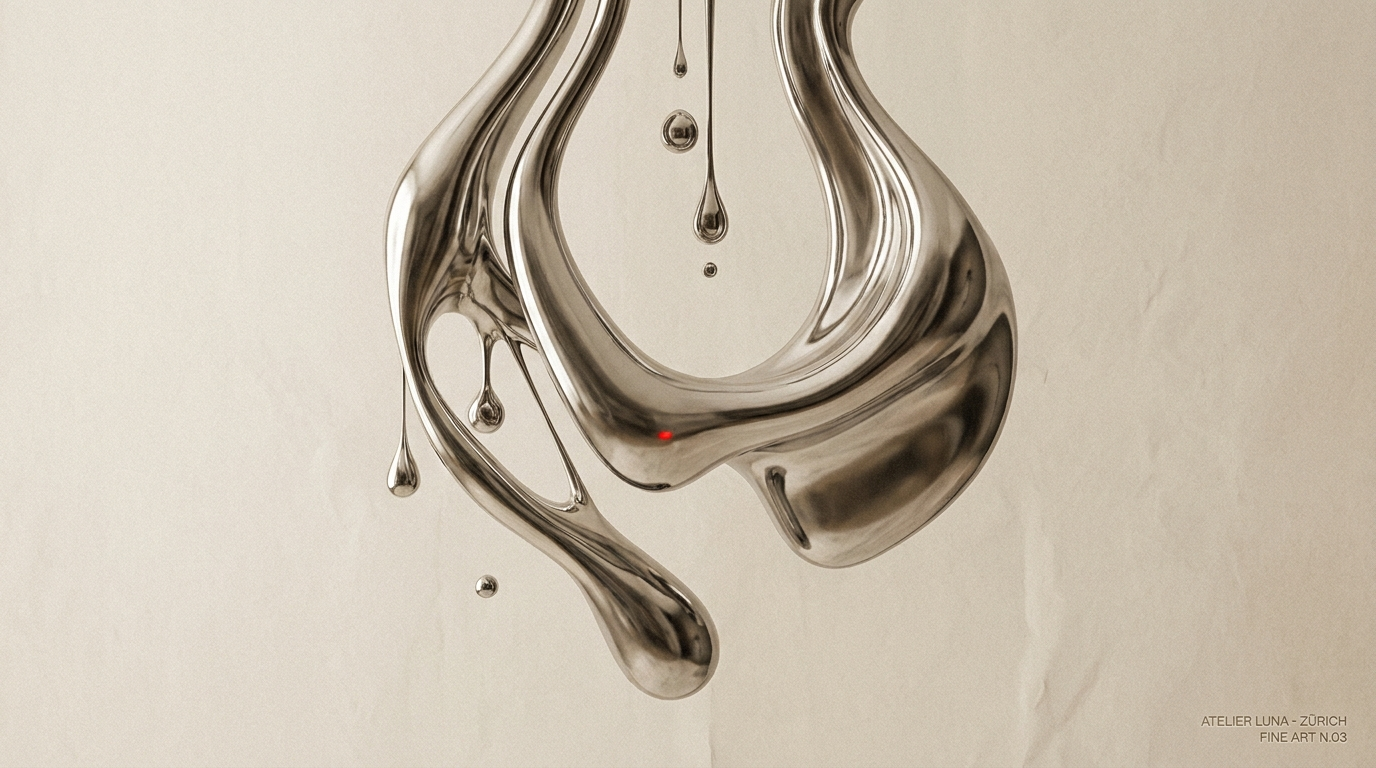 Liquid-Chrome-Skulptur — Sinnbild für Klarheit